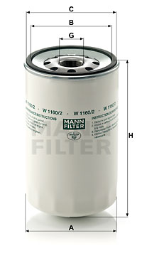 Filtre à huile MANN-FILTER W 1160/2