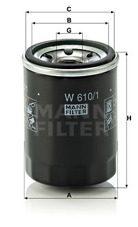 Filtre à huile MANN-FILTER W 610/1