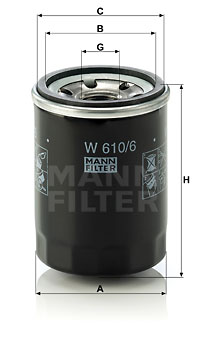 Filtre à huile MANN-FILTER W 610/6