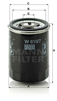 Filtre à huile MANN-FILTER W 610/7
