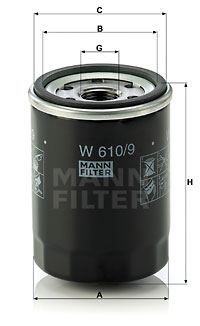 Filtre à huile MANN-FILTER W 610/9