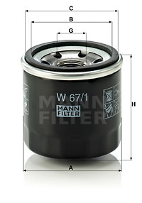 Filtre à huile MANN-FILTER W 67/1