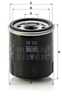 Filtre à huile MANN-FILTER W 68