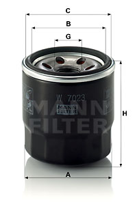 Filtre à huile MANN-FILTER W 7023