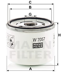 Filtre à huile MANN-FILTER W 7057