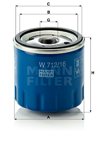 Filtre à huile MANN-FILTER W 712/16