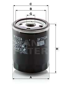 Filtre à huile MANN-FILTER W 712/4