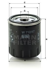 Filtre à huile MANN-FILTER W 712/47