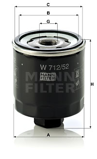 Filtre à huile MANN-FILTER W 712/52