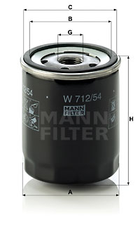 Filtre à huile MANN-FILTER W 712/54
