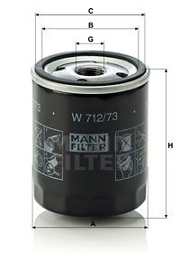 Filtre à huile MANN-FILTER W 712/73