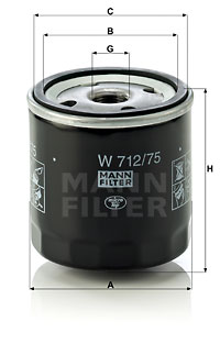 Filtre à huile MANN-FILTER W 712/75