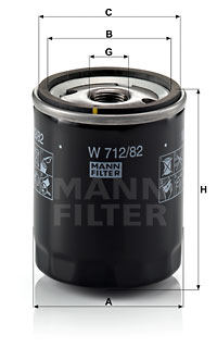 Filtre à huile MANN-FILTER W 712/82