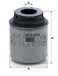 Filtre à huile MANN-FILTER W 712/94