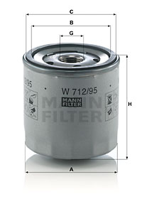 Filtre à huile MANN-FILTER W 712/95