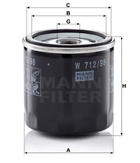 Filtre à huile MANN-FILTER W 712/98