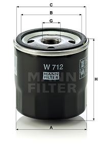 Filtre à huile MANN-FILTER W 712