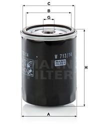 Filtre à huile MANN-FILTER W 713/14