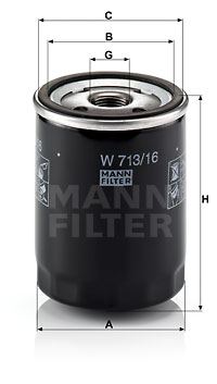 Filtre à huile MANN-FILTER W 713/16