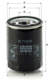 Filtre à huile MANN-FILTER W 713/29