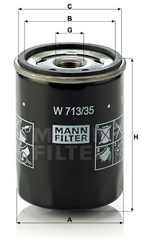 Filtre à huile MANN-FILTER W 713/35