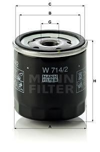 Filtre à huile MANN-FILTER W 714/2