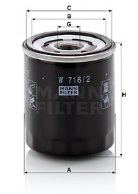 Filtre à huile MANN-FILTER W 716/2