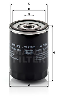 Filtre à huile MANN-FILTER W 718/2