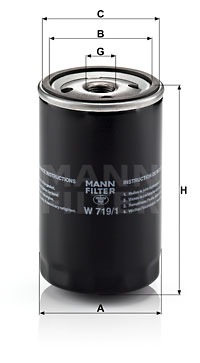 Filtre à huile MANN-FILTER W 719/1