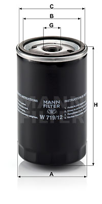 Filtre à huile MANN-FILTER W 719/12