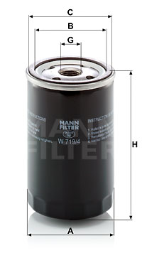 Filtre à huile MANN-FILTER W 719/4