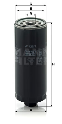 Filtre à huile MANN-FILTER W 735/1