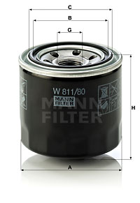 Filtre à huile MANN-FILTER W 811/80