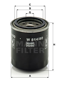Filtre à huile MANN-FILTER W 814/80