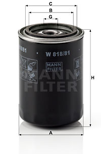 Filtre à huile MANN-FILTER W 818/81