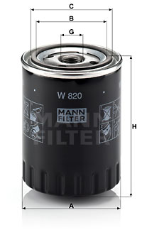 Filtre à huile MANN-FILTER W 820