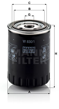 Filtre à huile MANN-FILTER W 830/1