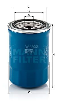 Filtre à huile MANN-FILTER W 830/3