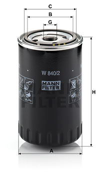 Filtre à huile MANN-FILTER W 840/2