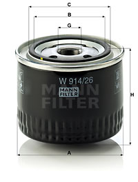 Filtre à huile MANN-FILTER W 914/26