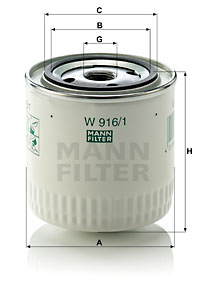 Filtre à huile MANN-FILTER W 916/1