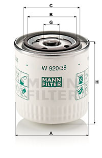 Filtre à huile MANN-FILTER W 920/38