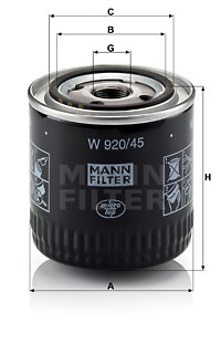 Filtre à huile MANN-FILTER W 920/45