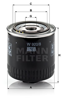 Filtre à huile MANN-FILTER W 920/8
