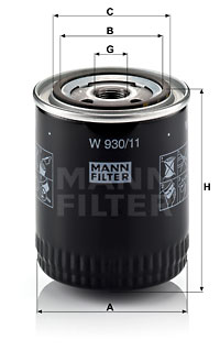 Filtre à huile MANN-FILTER W 930/11