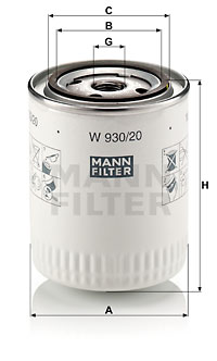Filtre à huile MANN-FILTER W 930/20
