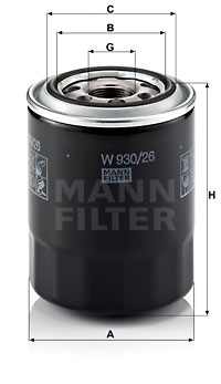 Filtre à huile MANN-FILTER W 930/26