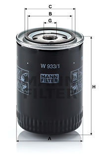 Filtre à huile MANN-FILTER W 933/1
