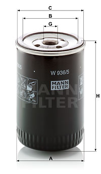 Filtre à huile MANN-FILTER W 936/5