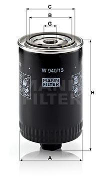 Filtre à huile MANN-FILTER W 940/13